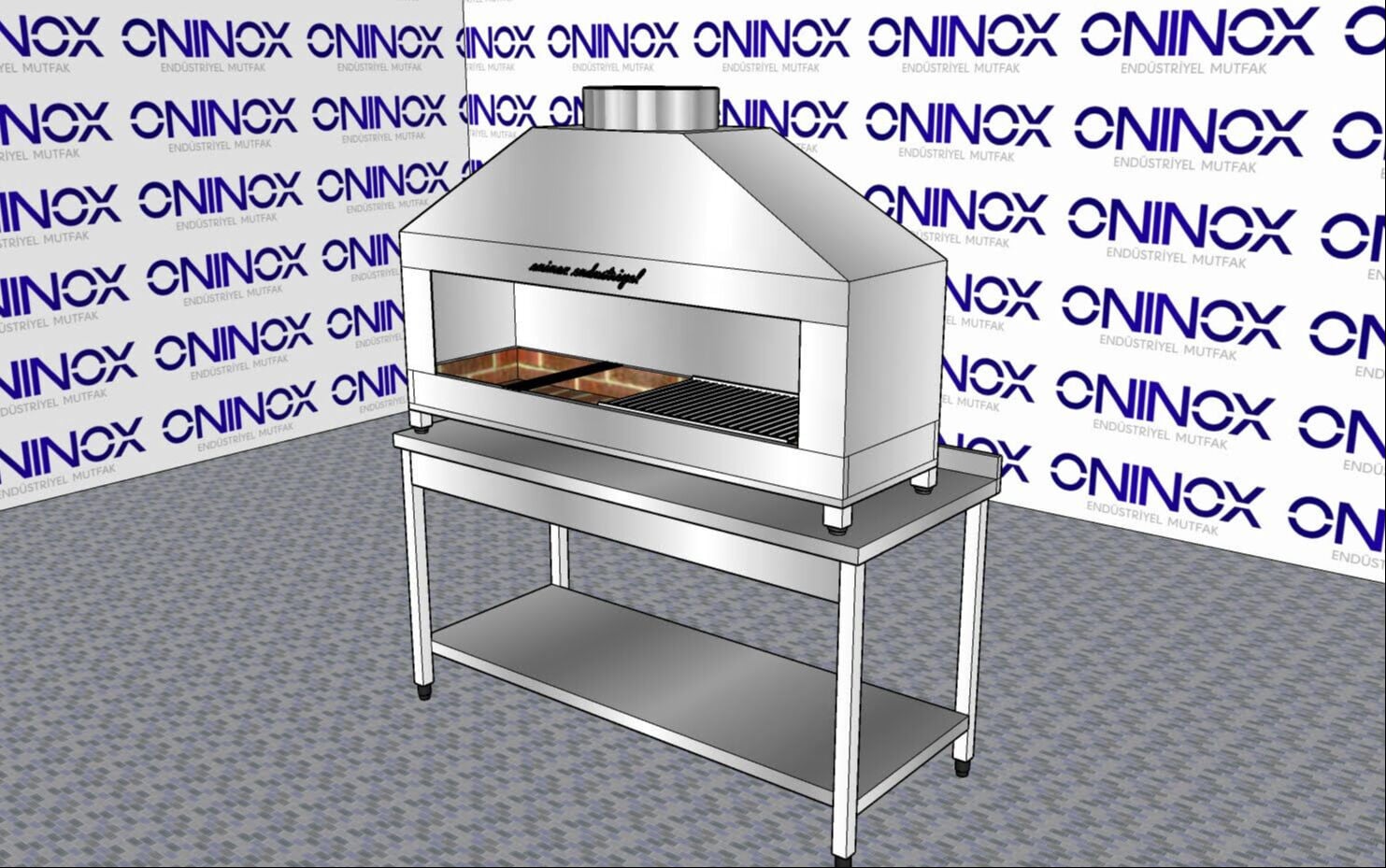 Oninox 150 cm Kömürlü Kebap-Et Pişirme Ocağı