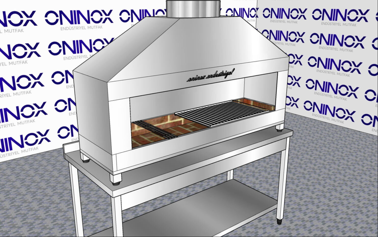 Oninox Kebap-Et Pişirme Ocağı Kömürlü 120 cm