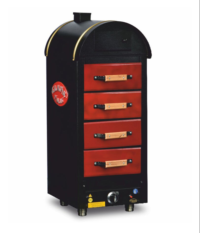 Pimak KF-M079-4G 4 Çekmeceli Gazlı Kumpir Fırını | LPG ve Doğalgazlı Patates Pişirme Fırını