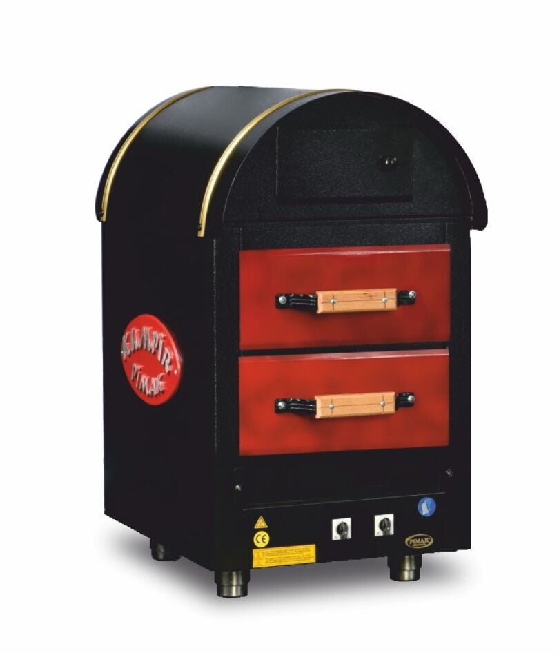 Pimak KF-M079-2G 2 Çekmeceli Gazlı Kumpir Fırını | LPG ve Doğalgazlı Patates Pişirme Fırını