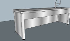 Krom Evye Çalışma Tezgahı Kapalı 190 cm