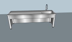 Krom Evye Çalışma Tezgahı Kapalı 190 cm