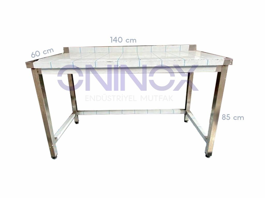 Krom Çalışma Tezgahı 140 cm | Paslanmaz Çelik Endüstriyel Mutfak Tezgahı