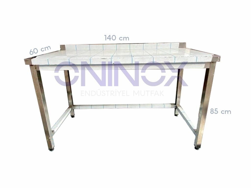 Krom Çalışma Tezgahı 140 cm | Paslanmaz Çelik Endüstriyel Mutfak Tezgahı