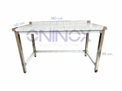 Krom Çalışma Tezgahı 140 cm | Paslanmaz Çelik Endüstriyel Mutfak Tezgahı