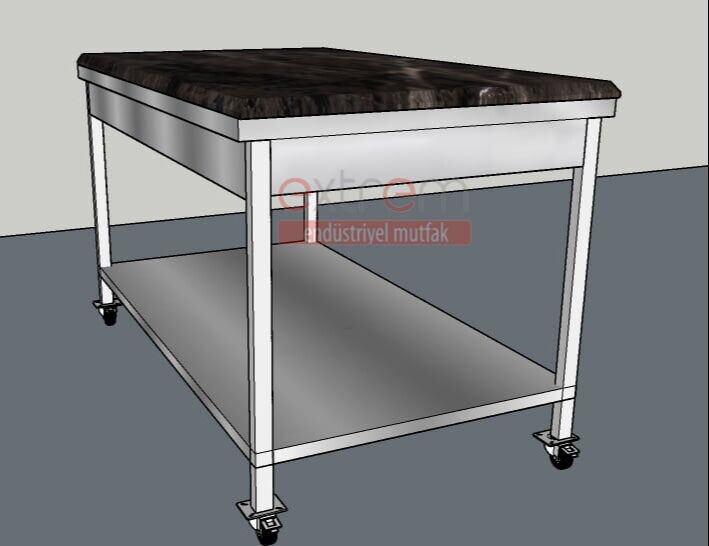 Büyük Hamur Açma Mermeri 190x80 | Profesyonel Mermer Tablalı Tezgah