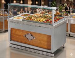10+2 Benmari Yemek Tezgahı | Paslanmaz Çelik Sıcak Yemek Servis Tezgahı